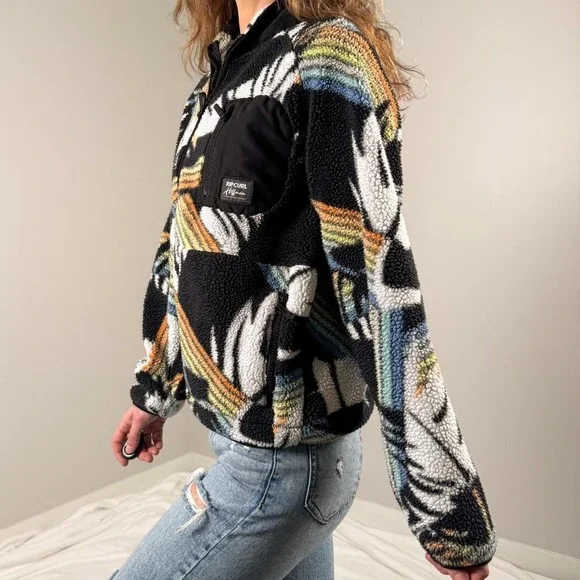 Rip Curl Retro Fleece Zip Jacket – Size Small - Picture 2 of 4